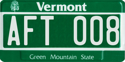 VT license plate AFT008