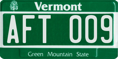 VT license plate AFT009