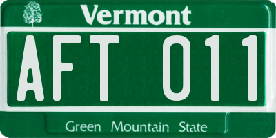 VT license plate AFT011