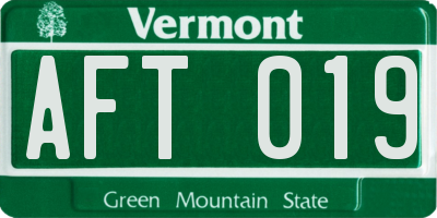 VT license plate AFT019