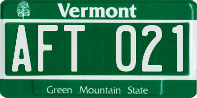 VT license plate AFT021