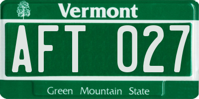 VT license plate AFT027