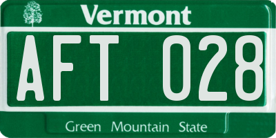 VT license plate AFT028