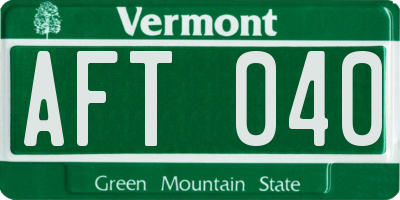 VT license plate AFT040