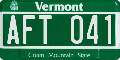VT license plate AFT041