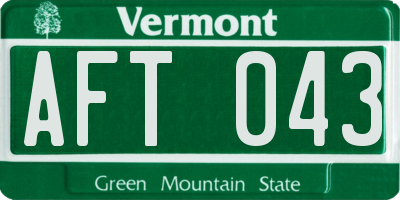VT license plate AFT043