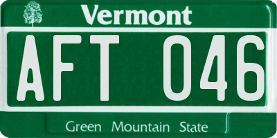VT license plate AFT046