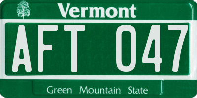 VT license plate AFT047