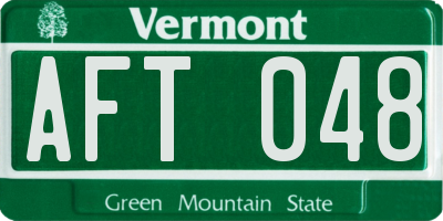 VT license plate AFT048