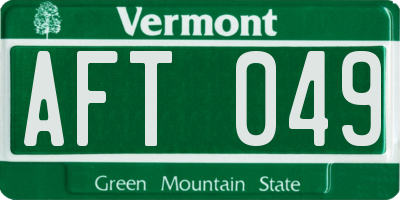 VT license plate AFT049