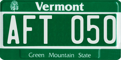 VT license plate AFT050