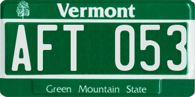 VT license plate AFT053