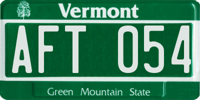 VT license plate AFT054