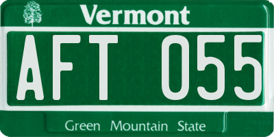 VT license plate AFT055