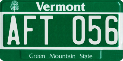 VT license plate AFT056