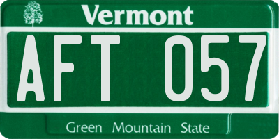 VT license plate AFT057