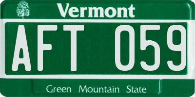 VT license plate AFT059