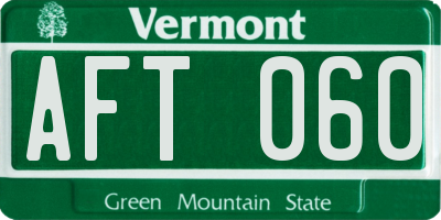 VT license plate AFT060