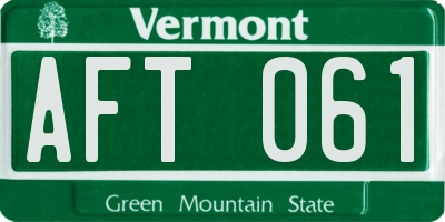 VT license plate AFT061