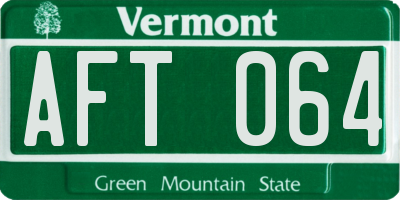 VT license plate AFT064