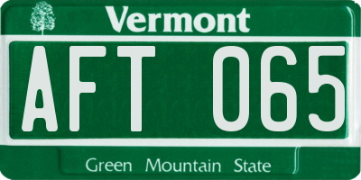VT license plate AFT065