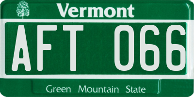 VT license plate AFT066