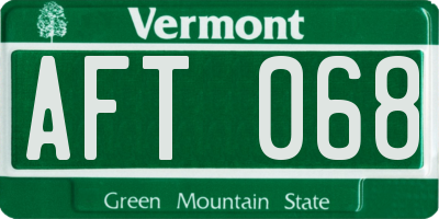 VT license plate AFT068