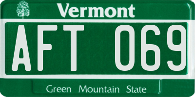 VT license plate AFT069