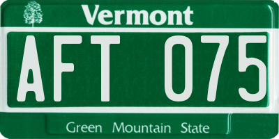 VT license plate AFT075