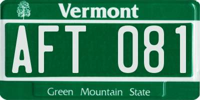 VT license plate AFT081