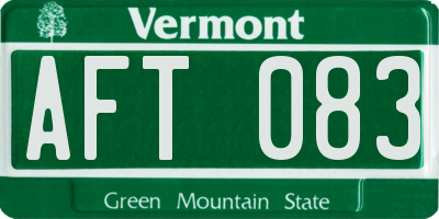 VT license plate AFT083