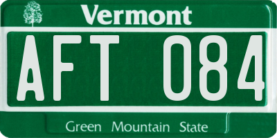 VT license plate AFT084