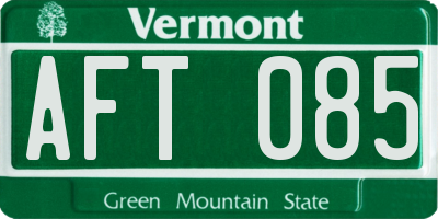 VT license plate AFT085