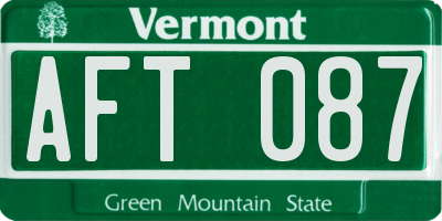 VT license plate AFT087