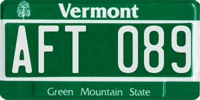 VT license plate AFT089