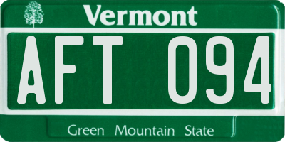 VT license plate AFT094