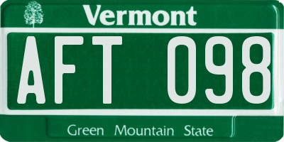 VT license plate AFT098