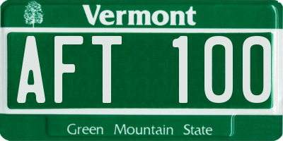 VT license plate AFT100