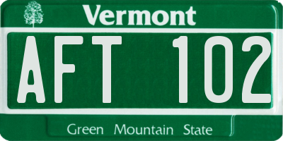 VT license plate AFT102