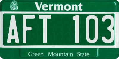 VT license plate AFT103