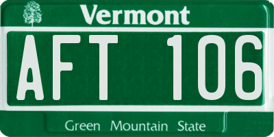 VT license plate AFT106