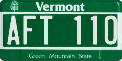 VT license plate AFT110