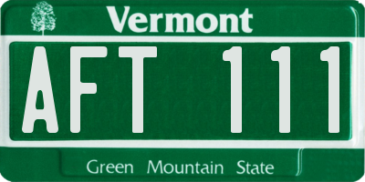 VT license plate AFT111