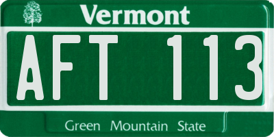 VT license plate AFT113