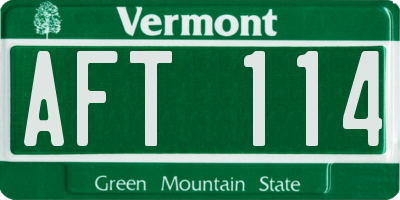VT license plate AFT114