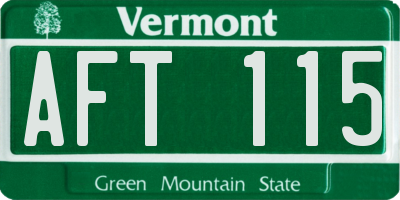 VT license plate AFT115