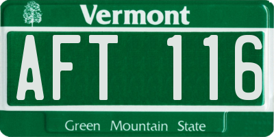 VT license plate AFT116