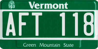 VT license plate AFT118