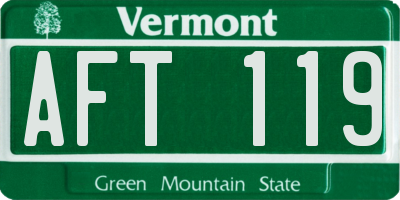 VT license plate AFT119