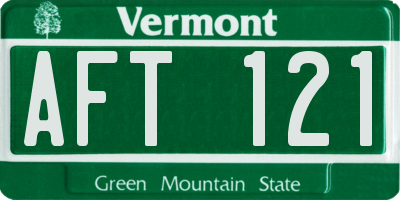 VT license plate AFT121